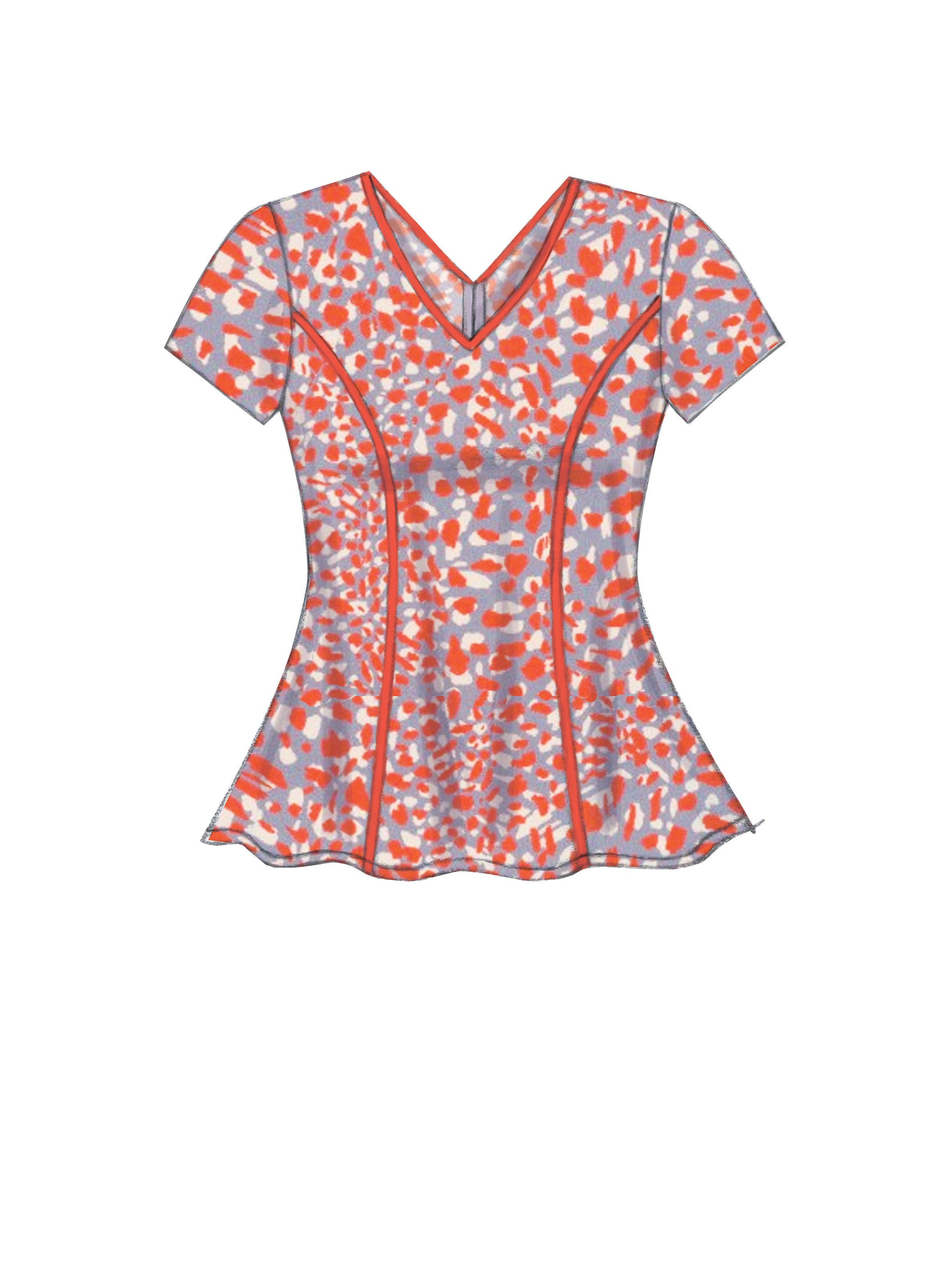 McCall's Misses' V-Neck Fit and Flare Tops M7356 - Sewing Pattern