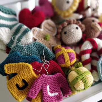 Christmas Ornaments Bundle Crochet angel elf reindeer santa rocking horse gingerbread house cookie sugar cane mistletoe
