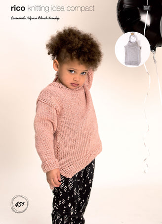 Sweater and Slipover in Rico Essentials Alpaca Blend Chunky - 451 - Leaflet