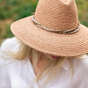Wide brim raffia hat Safari