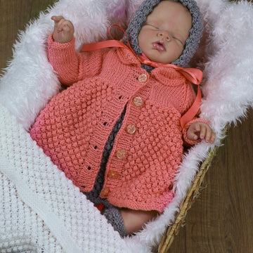 Knitting pattern baby dress, jacket, hat, booties and blanket #68