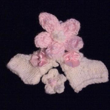 Mini booties, heart and flowers pram charms