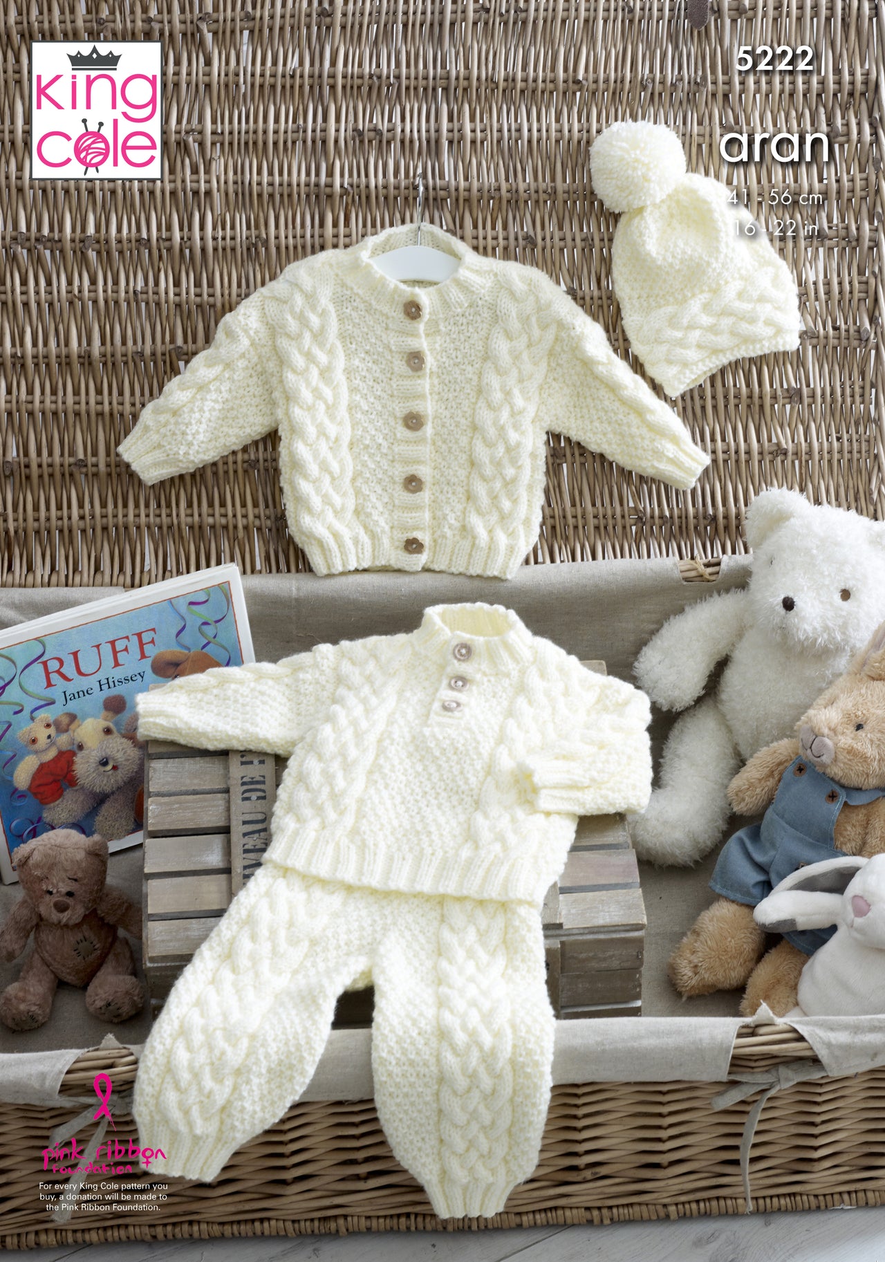 Sweater, Cardigan, Trousers & Hat in King Cole Comfort Aran - 5222 - Leaflet