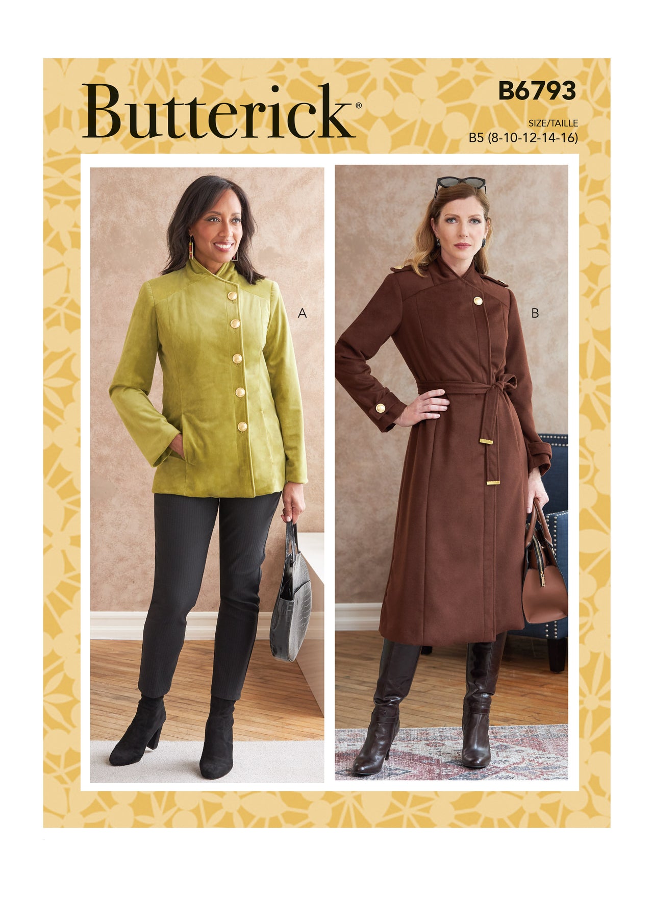 Butterick Misses' Jacket, Coat & Belt B6793 - Sewing Pattern