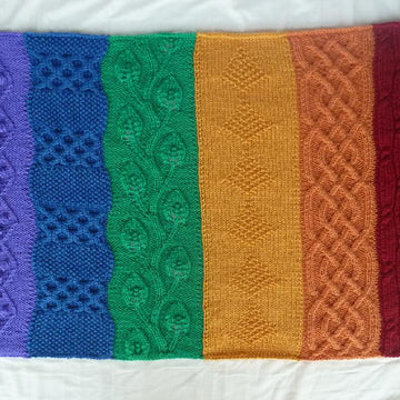 Aran Rainbow Baby Blanket
