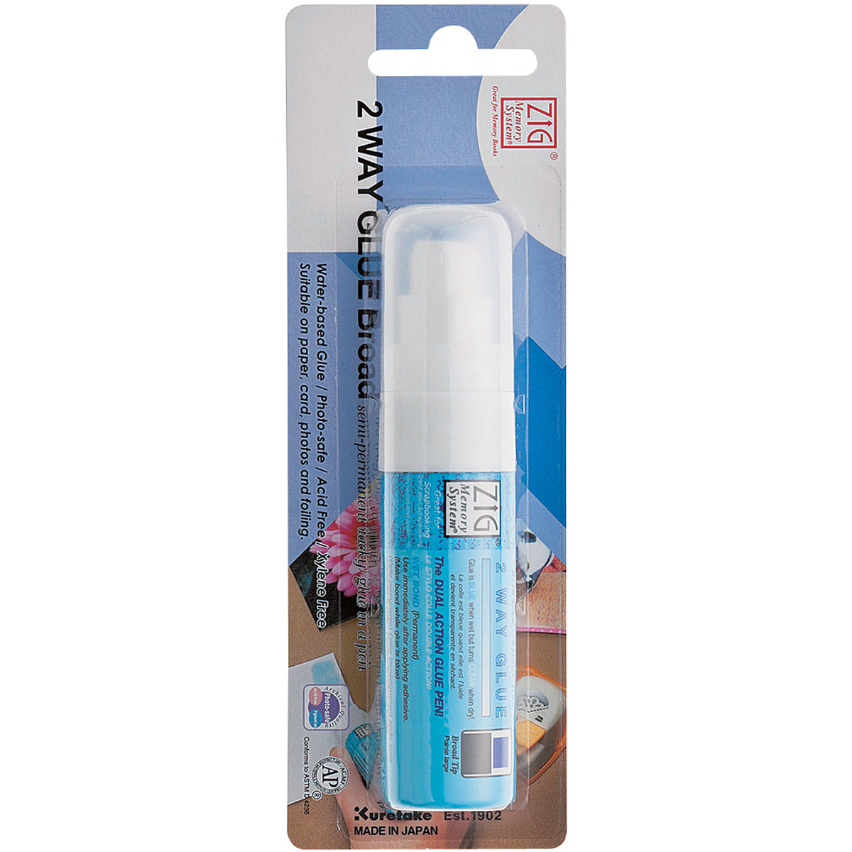 Zig 2-Way Glue Pen Carded - Jumbo Tip