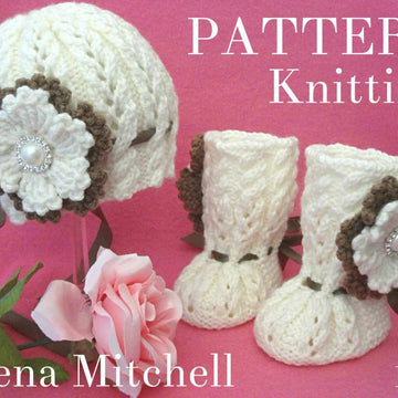 Baby Booties Baby Cap Knitted Pattern Set Baby Girl Infant