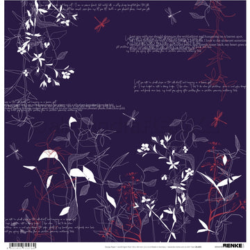 Alexandra Renke Tenderness Of Autumn Design Paper 12"X12" 25/Pkg - Autumn Plants Dark Blue