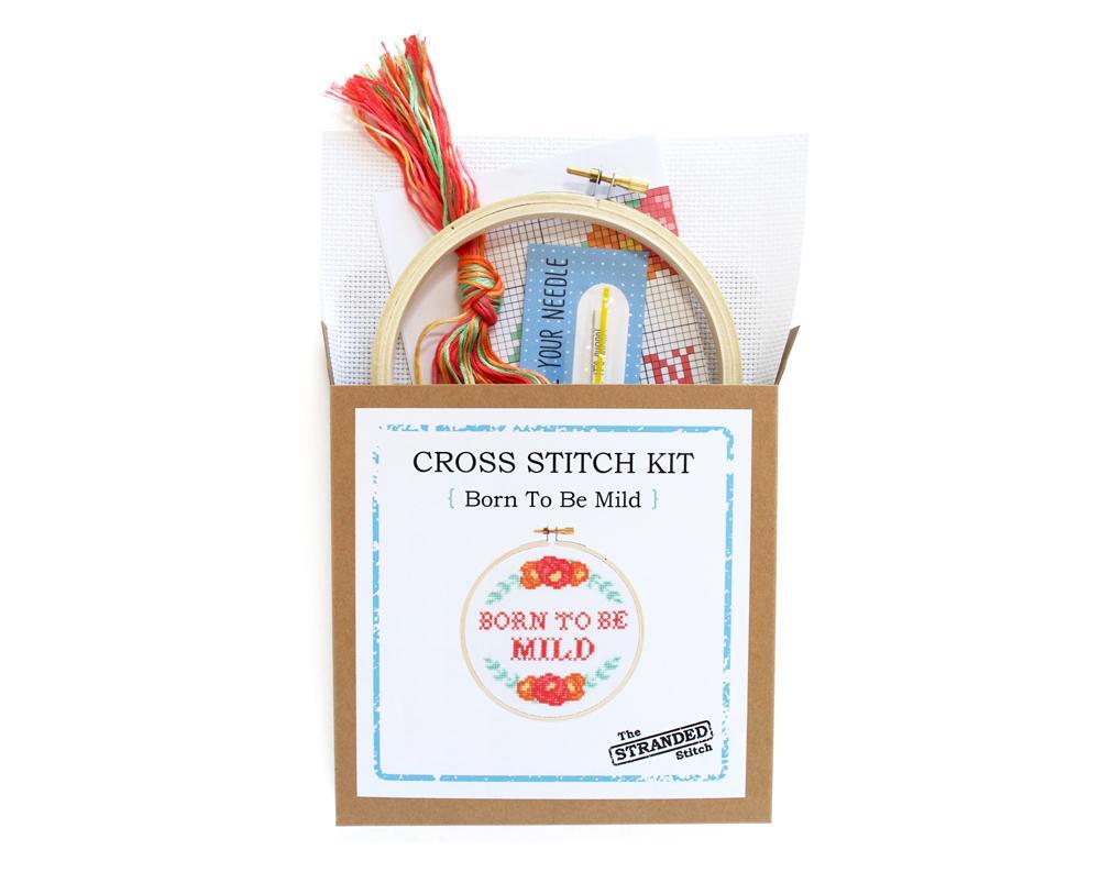 The Stranded Stitch Born to Be Mild Cross Stitch Kit - 5 inches