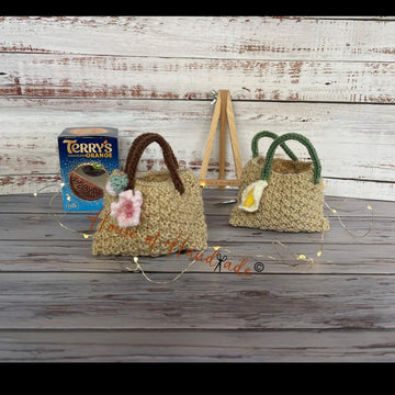 Calla Lily & Cherry Blossom Tote Bag Chocolate Orange Knitting Pattern