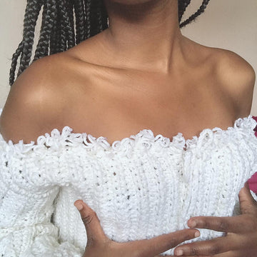 Ribbed offshoulder sweater