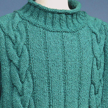 Cable and Wide Rib Rollneck Pullover #121