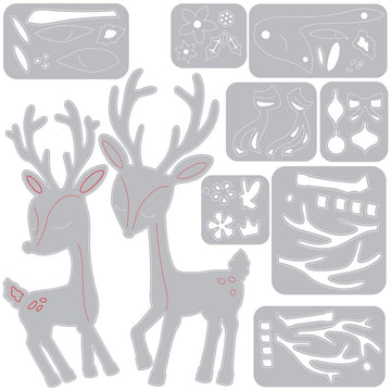Sizzix Thinlits Dies By Jen Long 10/Pkg - Christmas Deer