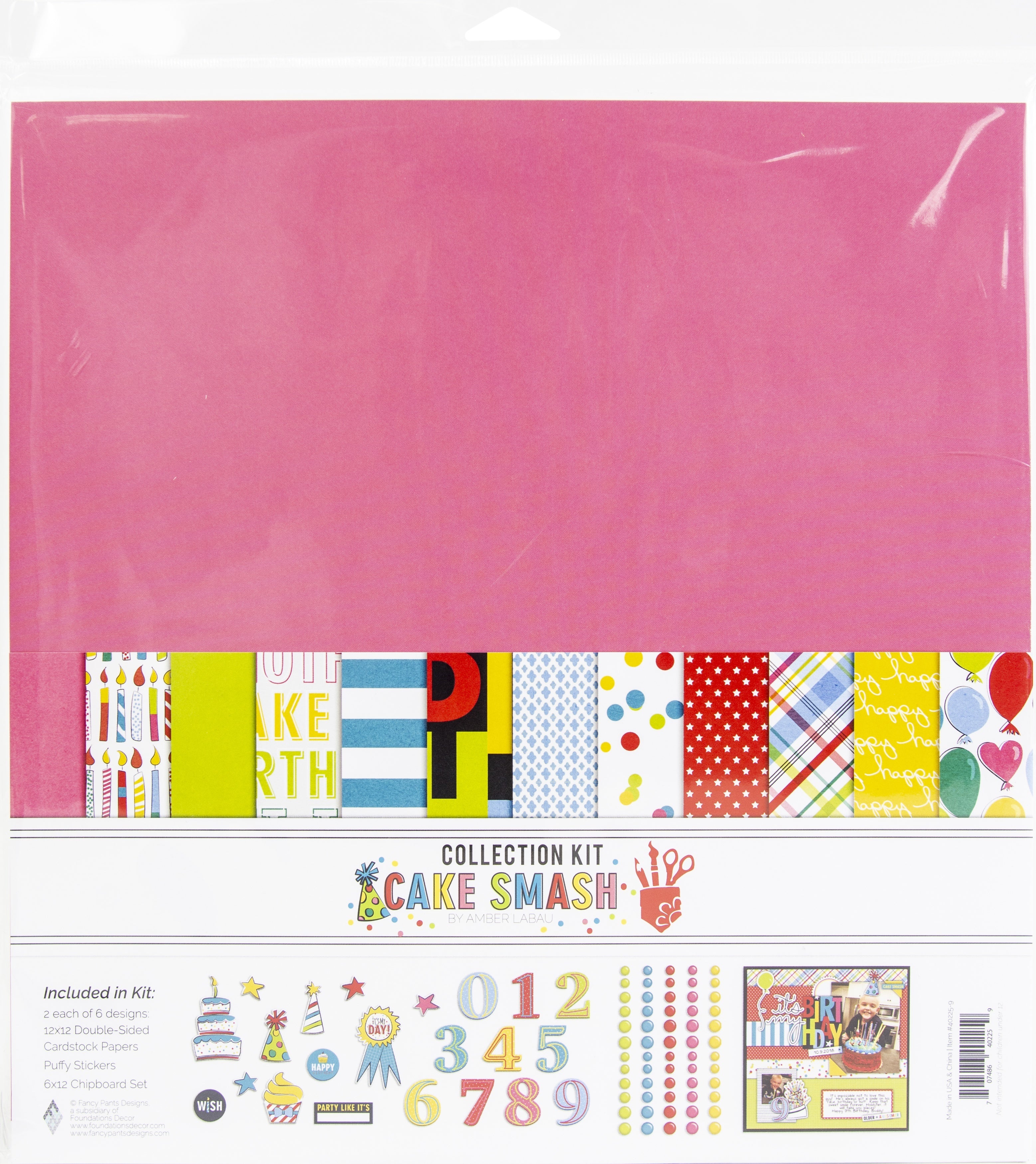 Foundations Decor Fancy Pants Designs Collection Kit 12"X12" - Cake Smash