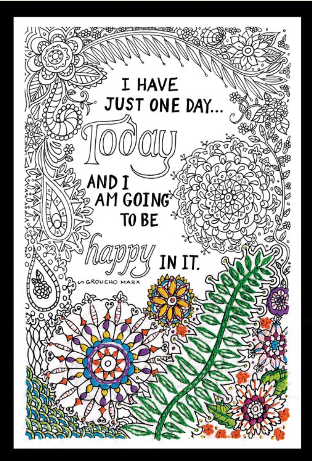 Design Works Be Happy Printed Embroidery Kit