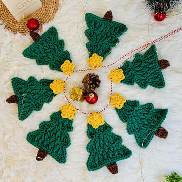 Christmas tree crochet, Christmas tree garland