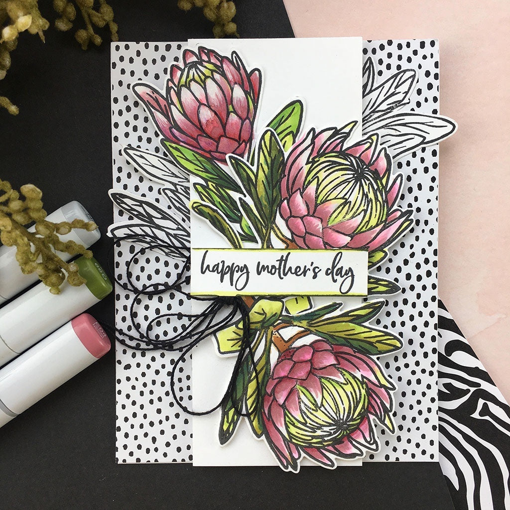 Hero Arts Clear Stamps 4"X6" - Protea Flowers