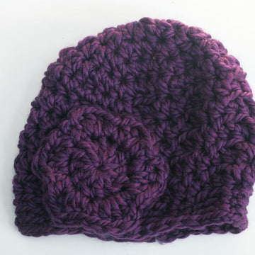 Chunky Flower Beanie Hat