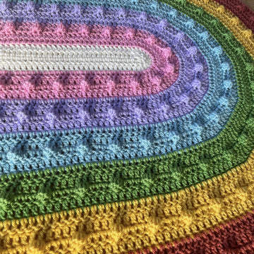 Over the Rainbobble Blanket pattern by Melu Crochet