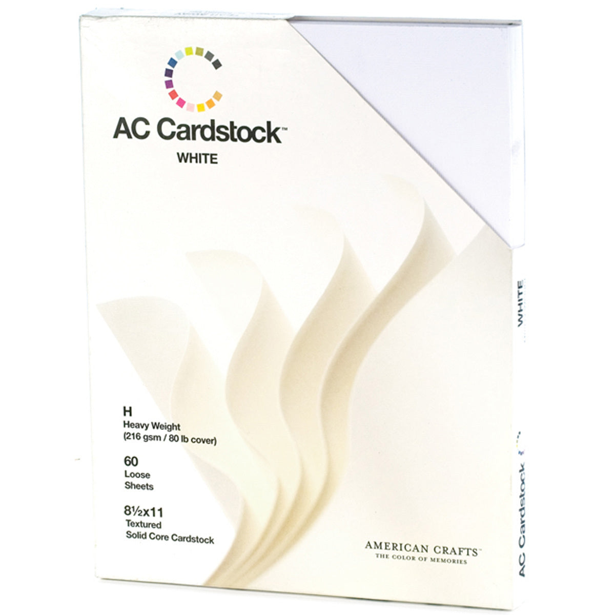 American Crafts Textured Cardstock Pack 8.5"X11" 60/Pkg - Solid White