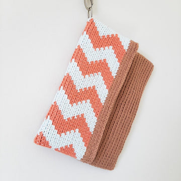 Chevron Fold Over Clutch