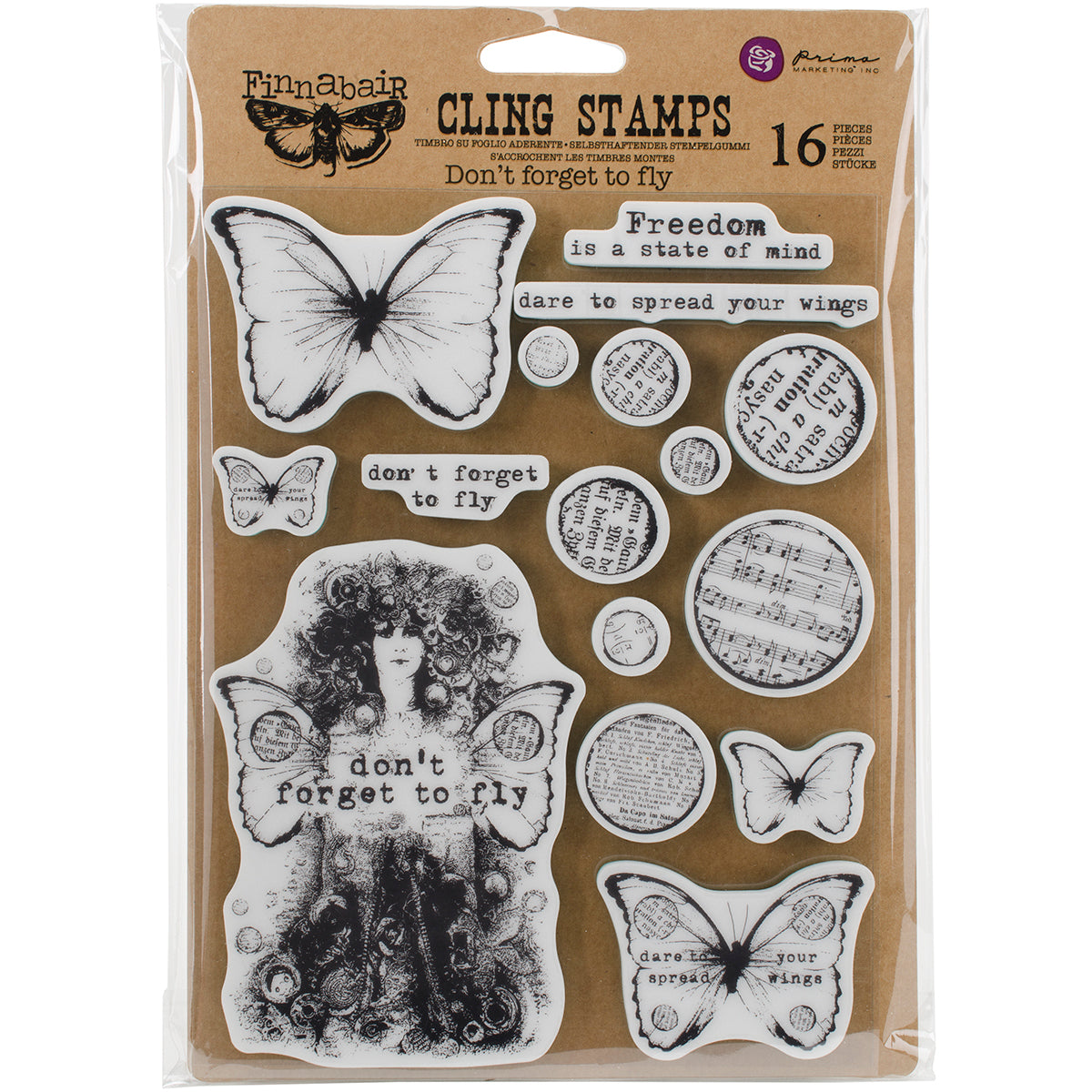 Prima Marketing Finnabair Cling Stamps 6"X7.5" - Don't Forget To Fly