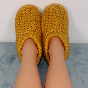 Ladies Simple Super Chunky Slippers Circular