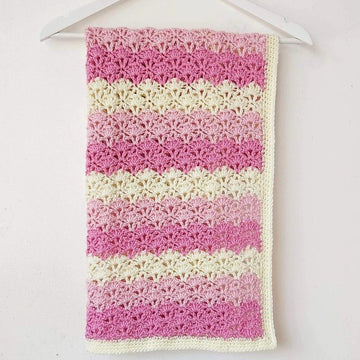 Lace Fan Stitch Baby Blanket