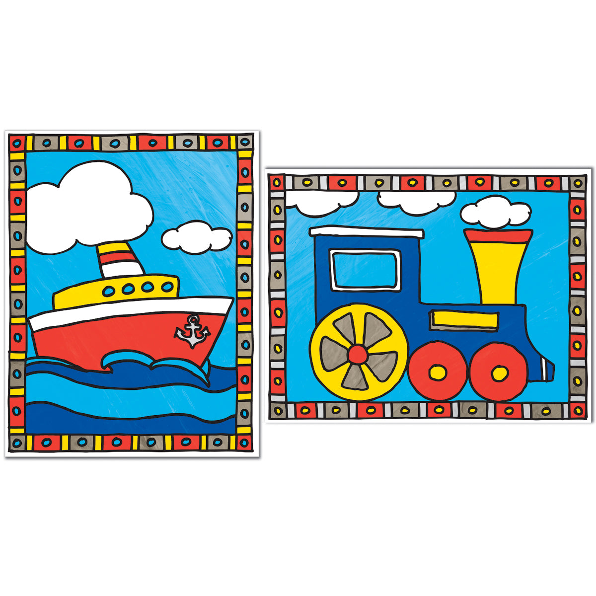 Royal Brush My First Paint By Number Kit 8.75"X11.375" 2/Pkg - Train & Boat
