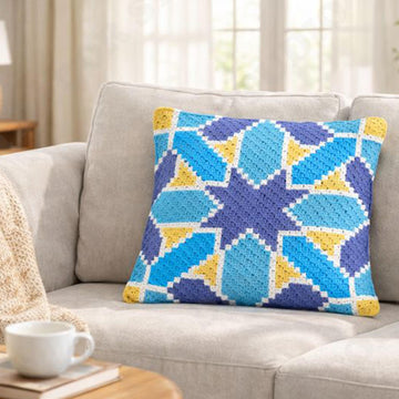 Home Decor Mini C2C Mosaic Square Bed Pillow CROCHET PATTERN