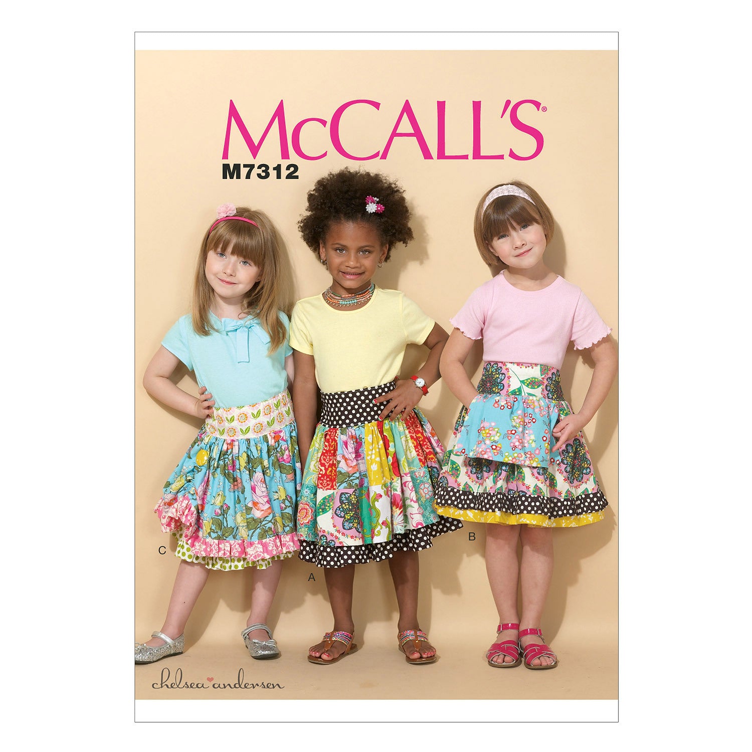 McCall's Children's/Girls' Ruffled Colorblock and Patchwork Skirts M7312 - Sewing Pattern