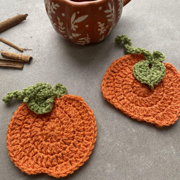 Crochet Pumpkin Coaster & Garland Decoration