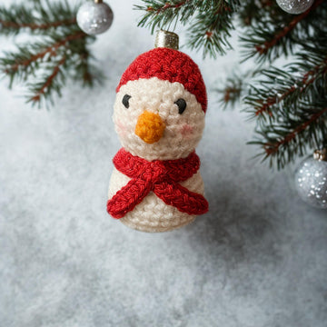 Frostie Bean the Snowman – Easy Crochet Christmas Ornament Pattern (PDF)