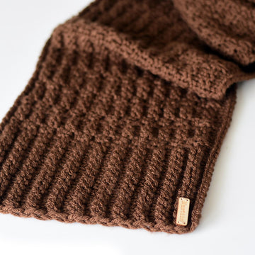 Chestnut unisex chunky knit scarf