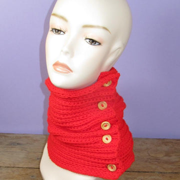 Sideways Fishermans Rib Stitch Button Up Cowl / Snood
