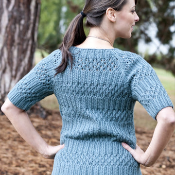 Lace and Rib Top in Cascade Yarns Venezia Worsted - W423 - Downloadable PDF