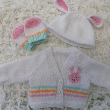 Premature baby bunny cardi set