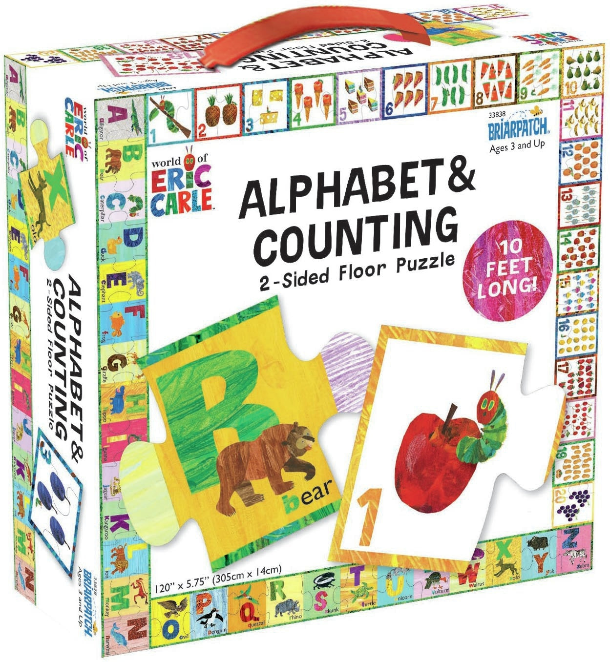 University Games Eric Carle 2-Sided Floor Puzzle - Alphabet And Counting