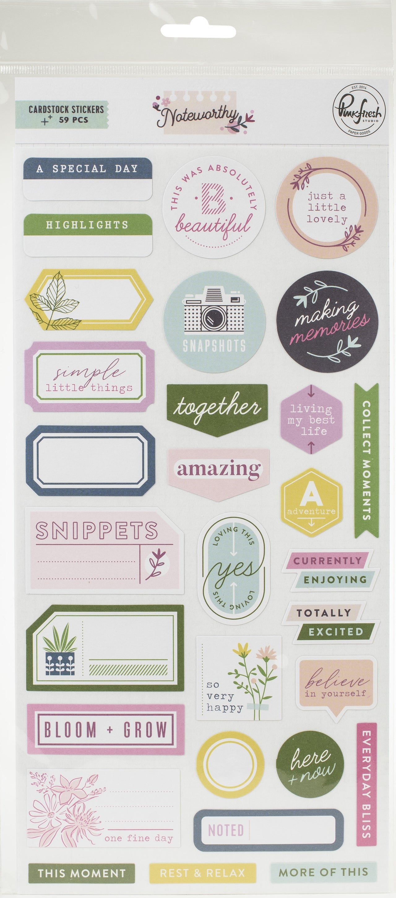 Pinkfresh Studio PinkFresh Cardstock Stickers - Noteworthy