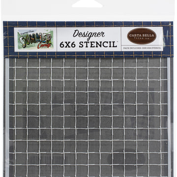 Echo Park Paper Carta Bella Stencil 6"X6" - Stick Grid, Summer Camp