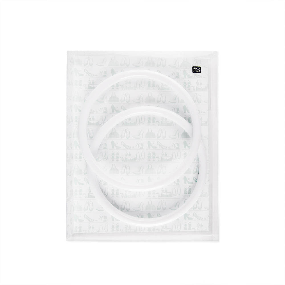 Rico Small Round Plastic Bag Handles - White
