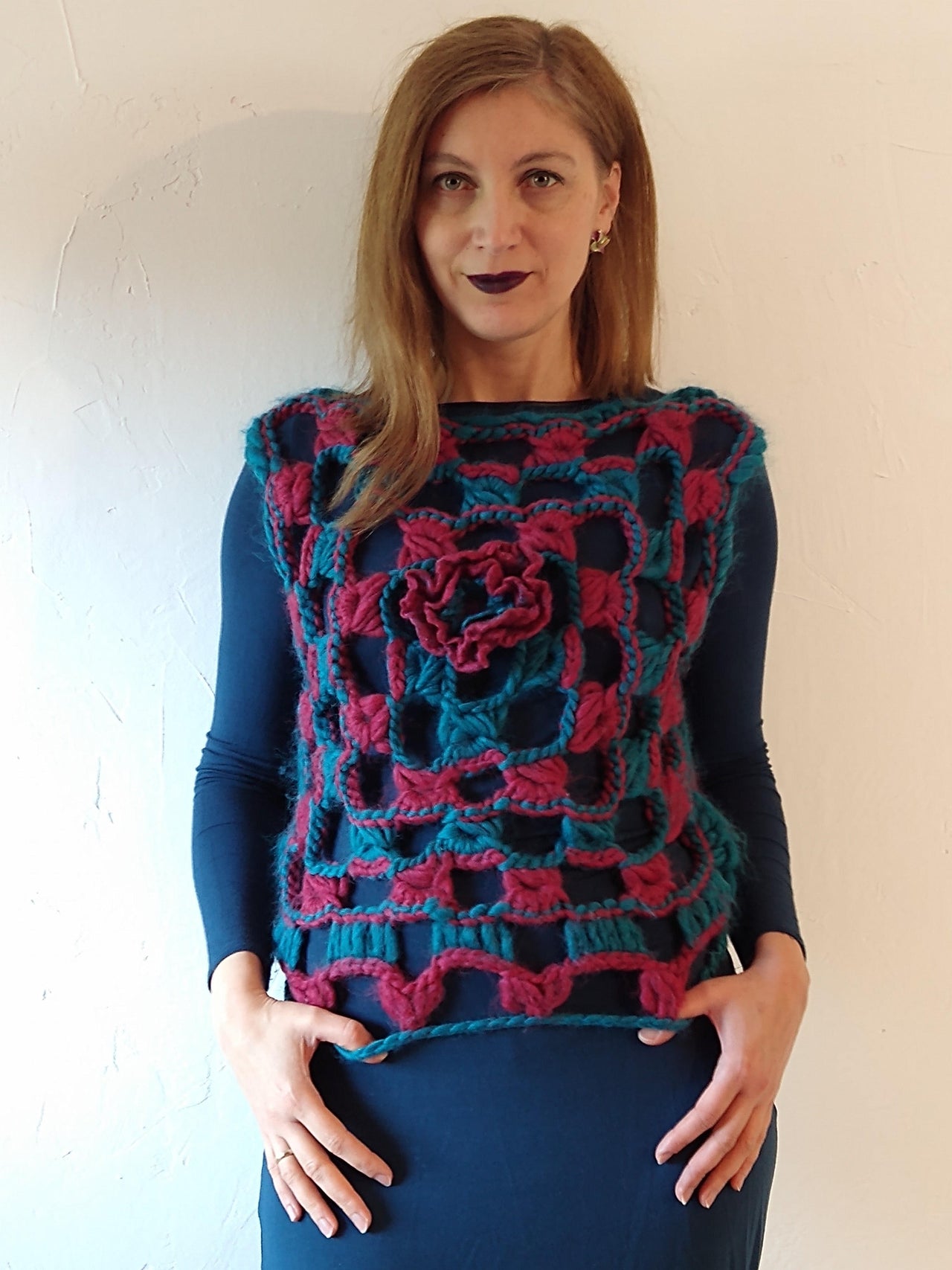 Broomstick Granny Top with Flower