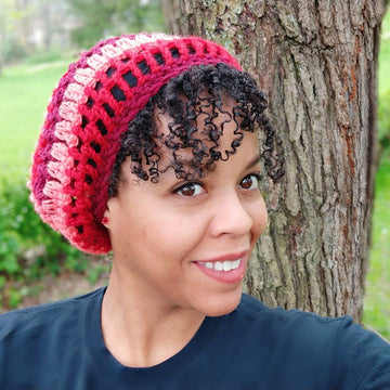 Flower Motif Slouchy Hat