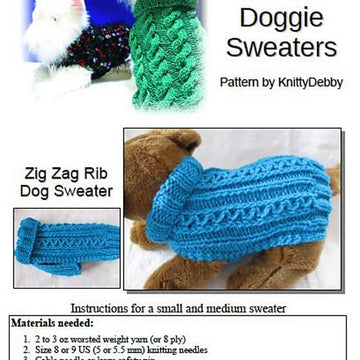Celtic Doggie Zig Zag Rib Dog Sweater