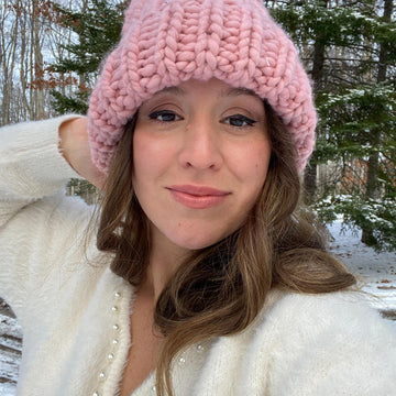 Cotton Candy Ribbed Beanie Hat