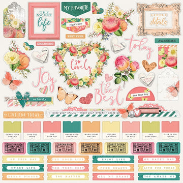 Simple Stories Simple Vintage Garden District Cardstock Stickers 12"X12" - Combo