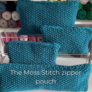 Moss stitch zipper pouch