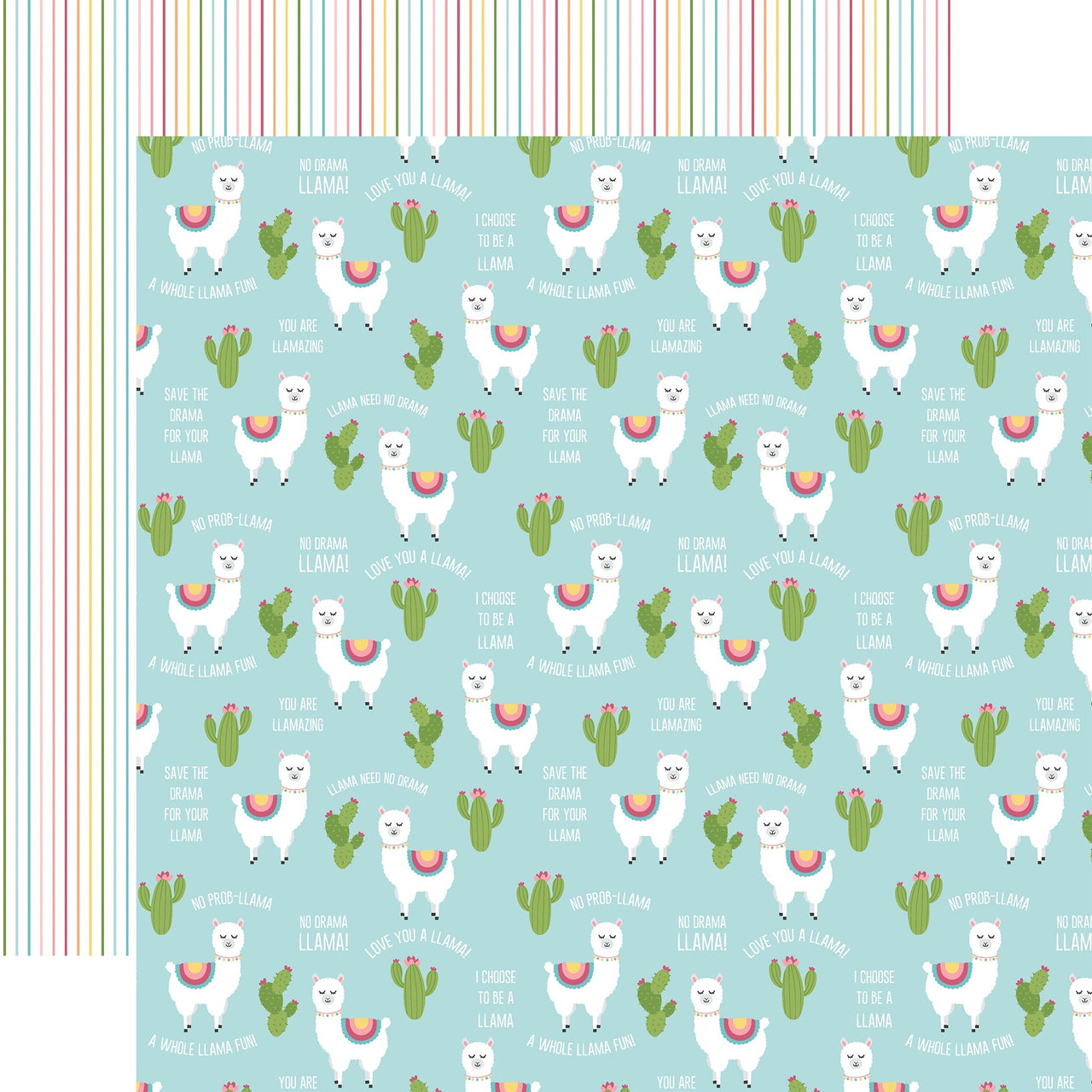 Echo Park Paper All Girl Double-Sided Cardstock 12"X12" 25/Pkg - No Prob-Llama