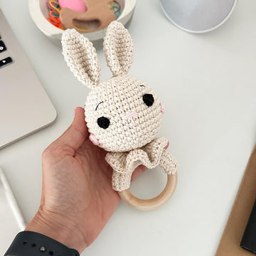 Bunny Baby Lovey Blanket & Rattle Crochet Pattern PDF – Cute Stuffed Toy Tutorial