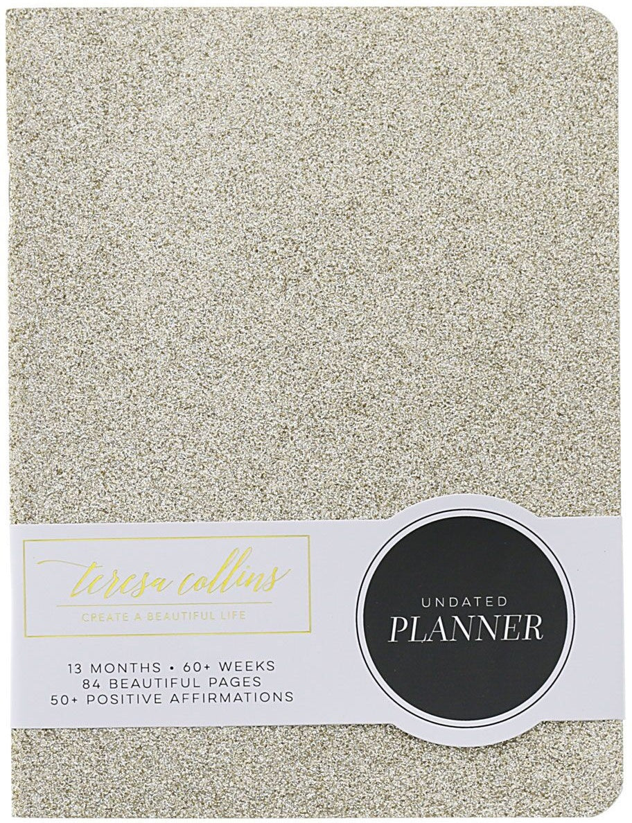 Teresa Collins Personal/Travel Planner 6"X8" - Gold Glitter